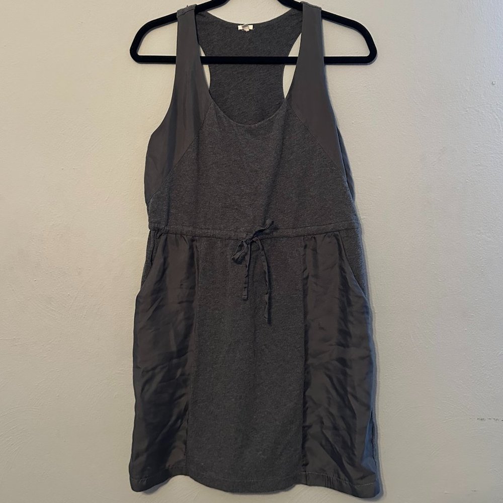 J. Crew Women's Sleeveless Hideaway Dress with Waist Tie in Gray Size Small